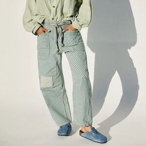 We The Free I Moxie Railroad I Blue & White Striped Drawstring Shorts